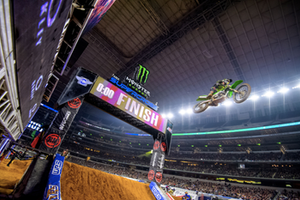 Monster Energy Kawasaki rider Eli Tomac wins his fourth Supercross race in Texas